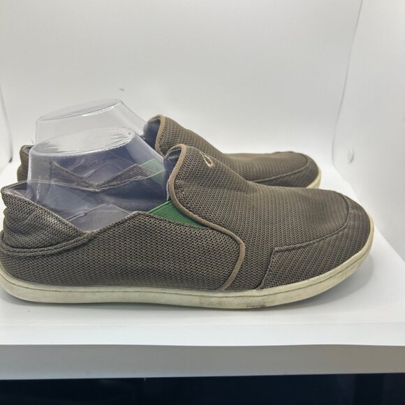 Olukai Nohea Mesh Boat‎ Shoe Slip On Heel Shoe Sneaker Loafer Grey Men’s Size 10 - Picture 5 of 9